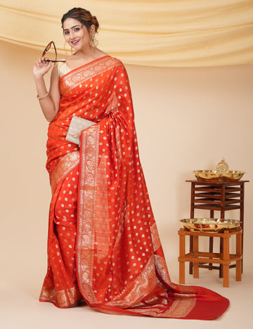 Pure Silk Wedding Wear Banarasi Saree - Red