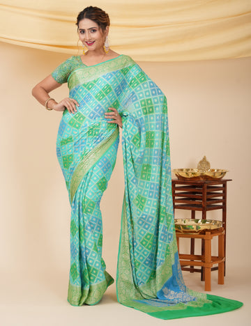 Pure Silk Wedding Wear Banarasi Saree - Green