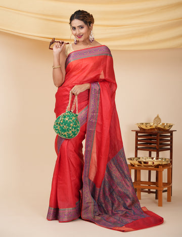 Pure Silk Wedding Wear Banarasi Saree - Red